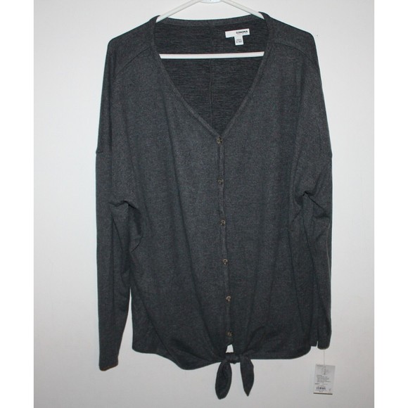 Sonoma Maternity Nursing Knot Front Button Down Top Charcoal Women's XL-MAT NWT - Picture 1 of 3